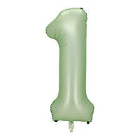 Кулька цифра 1 фольгована 40 дюймів оливковий