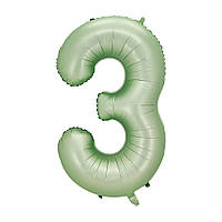 Кулька цифра 3 фольгована 40 дюймів оливковий
