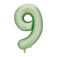 Кулька цифра 9 фольгована 40 дюймів оливковий
