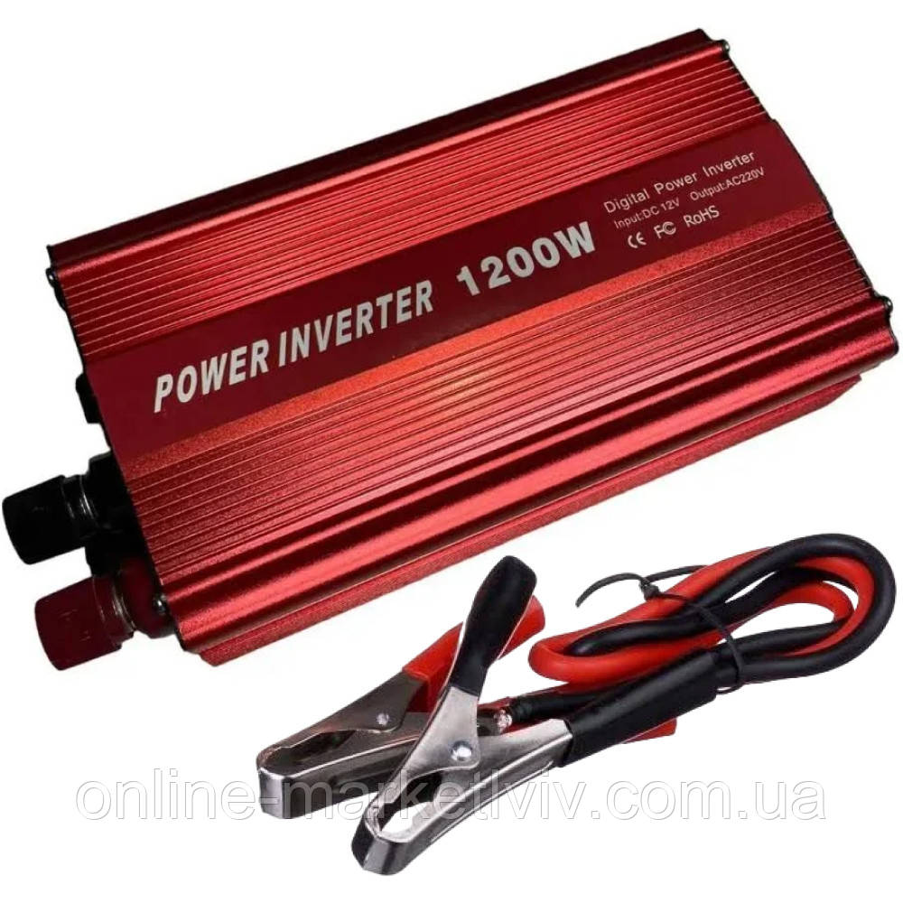 Інвертор автомобільний 1200W, UKC SSK / Перетворювач напруги / Інвектор
