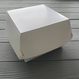 Коробка для бургера XL біла/біла 130*130*100 мм (100шт/уп|300шт/ящ)  Відправка м. Ірпінь