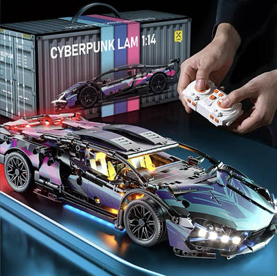 Конструктор Cyberpunk Lambo 1300 pcs перегонова модель з підсвіткою сумісний із лего