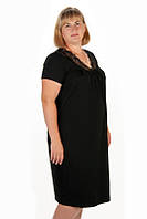 Жіноча нічна сорочка з короткими рукавами вставка із мережива 52,54,56,58,60,62р