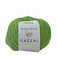 Gazzal JEANS (Газзал Джинс) № 1151 зелений (Пряжа бавовняна, нитки для в'язання)