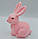 Великодня фігура кролик флок рожевий H15см, фото 3