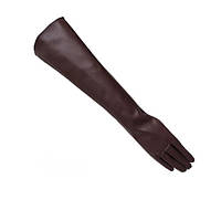 Высокие перчатки женские из экокожи коричневый L