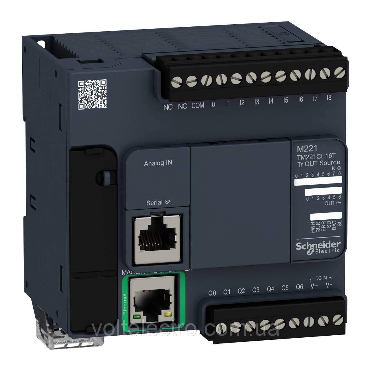 Логічний контролер Modicon M221-16IO 9DI/7TO+2AI (0-10В) RS485 + Ethernet 24 В постійний струм