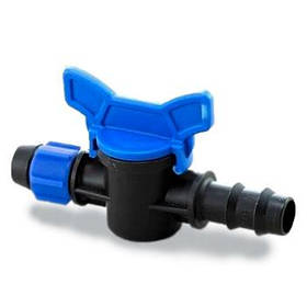 Кран 16мм з підтиском для крапельної трубки