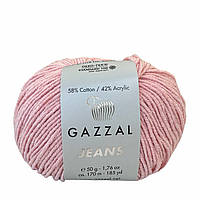 Gazzal JEANS (Газзал Джинс) № 1118 пудра (Пряжа бавовняна, нитки для в'язання)