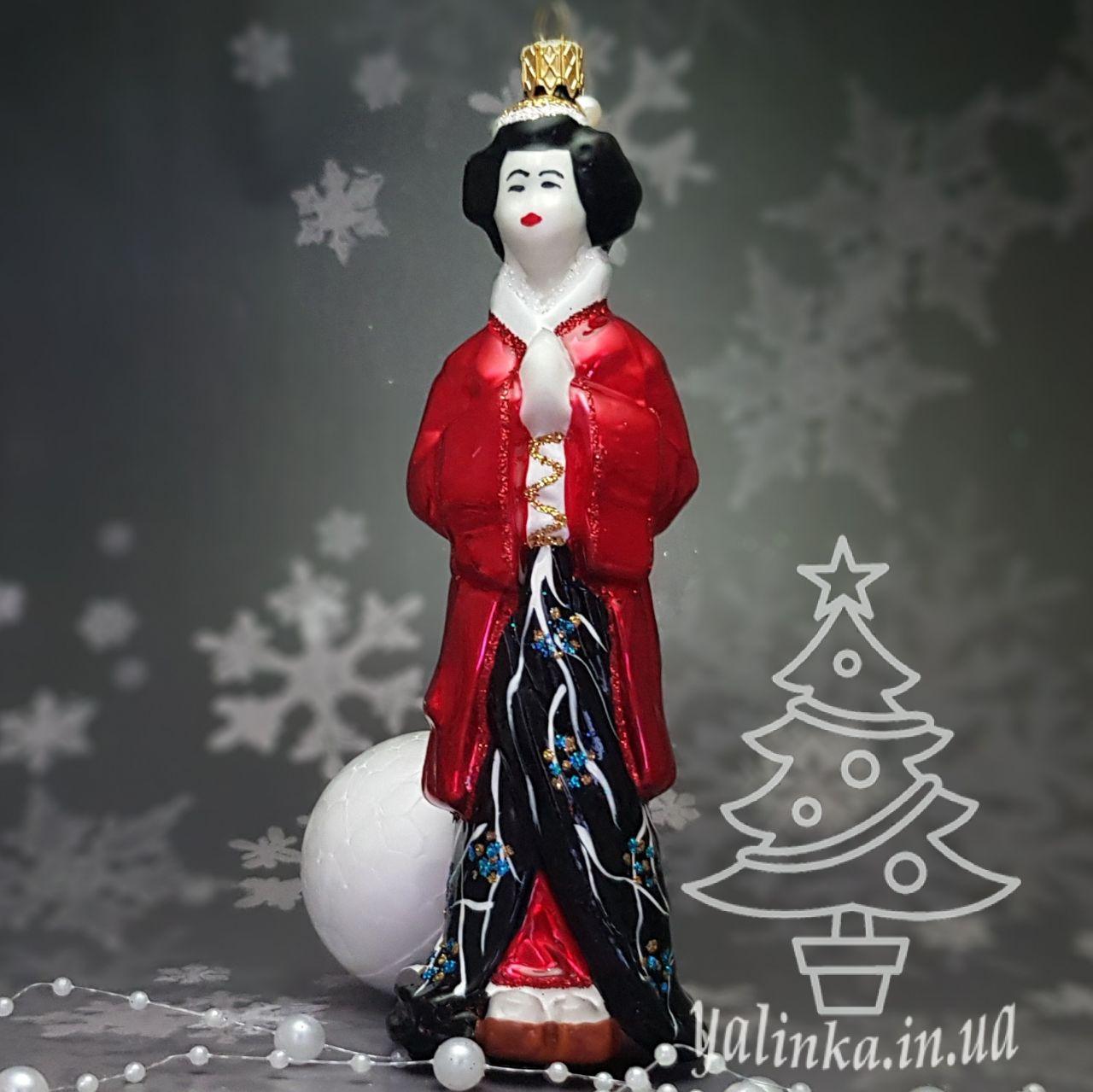 Скляна ялинкова іграшка японка гейша  Snegka Poland