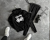 Спортивный костюм STUSSY мужской черный весна осень/Комплект худи штаны Стусси трикотажный качественный