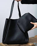 Жіноча стильна сумка екошкіра чорниця, бежевий, фото 4