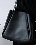 Жіноча стильна сумка екошкіра чорниця, бежевий, фото 5