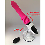 Телескопічна міні секс машина, Вібратор на пульті з висуванням, Секс машина на присоску, Інтимні іграшки, фото 10