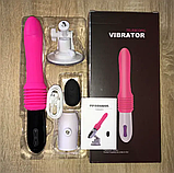 Телескопічна міні секс машина, Вібратор на пульті з висуванням, Секс машина на присоску, Інтимні іграшки, фото 2