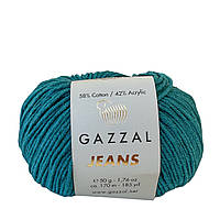 Gazzal JEANS (Газзал Джинс) № 1130 петроль (Пряжа бавовняна, нитки для в'язання)