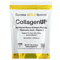 California Gold Nutrition, CollagenUP, пептиды гидролизованного морского коллагена с гиалуроновой кислотой и в