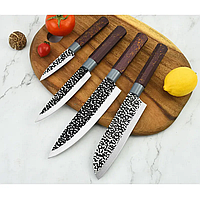 Набор ножей с коричневой рукояткой Kitchen knife, Ножи из нержавеющей стали 6шт