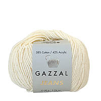 Gazzal JEANS (Газзал Джинс) № 1120 кремовий (Пряжа бавовняна, нитки для в'язання)