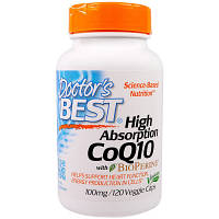 Антиоксидант Doctor's Best Коэнзим Q10 Высокой Абсорбации 100мг, BioPerine, 120 гелевы (DRB-00188)