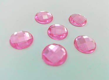 Стрази камені для прикрашання предметів / Плоскі / Колір рожевий / 10 мм