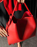 Жіноча сумка екошкіра червона, чорна, беж, фото 8