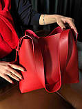 Жіноча сумка екошкіра червона, чорна, беж, фото 9