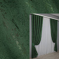Комплект (2шт.1,5х2,5м) готових штор, льон мармур, колекція  "Pavliani". Колір зелений. Код 1363ш 39-733