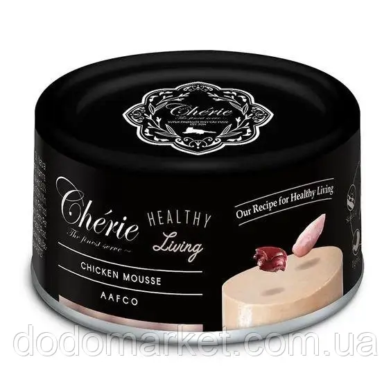 Вологий корм для кішок Chérie (Шері) Chicken Mousse, мус із куркою, 80 г., фото 1