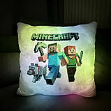 Подушка нічник Minecraft — дитяча подушка Майнкрафт - дитячий нічник Майнкрафт, фото 4