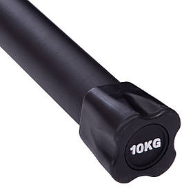 Палиця гімнастична Бодибар Body Bar Zelart FI-1251-10 вага 10 кг чорний