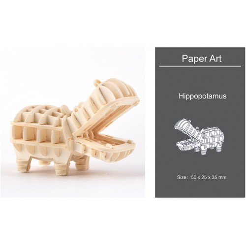 3D Модель для Складання Paper Art "Бегемот"
