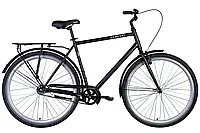 Велосипед сталь 28 Dorozhnik COMFORT MALE Velosteel frame-22 черный (матовый) с багажником задн St с крылом St