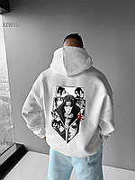 Худи молодежное кастомное с рисунком НАРУТО на спине (белое) супер модная трендовая одежда sx2w147
