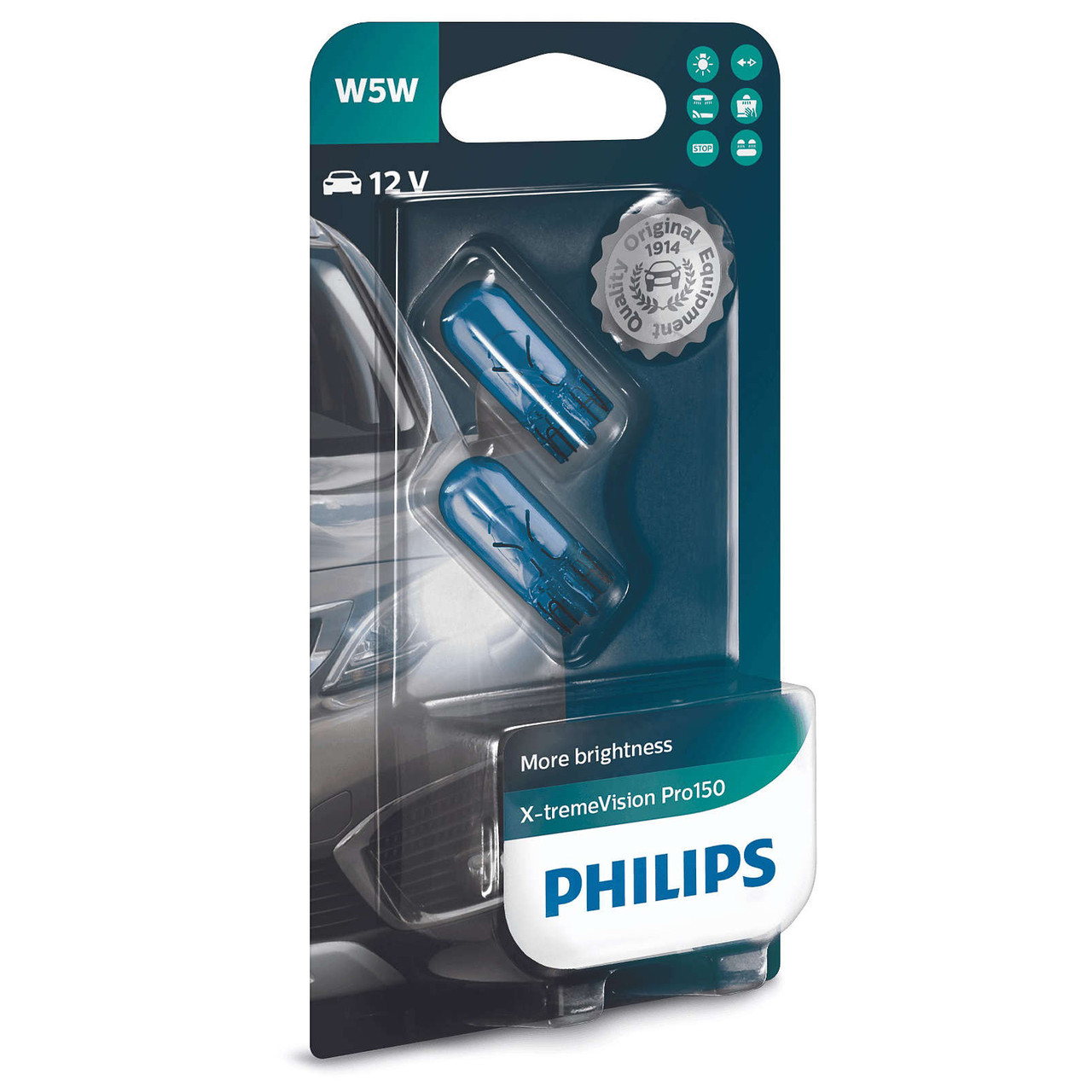 Автолампа вказівна Philips X-tremeVision Pro150 +150% W5W B2 12961XVP 12V 5W (W2,1x9,5d) ( (шт.)