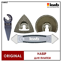 Набір насадок для фрезера, 4 шт, для плитки, KWB
