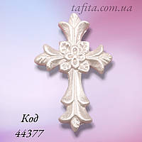 Цукрова прикраса Хрестик перламутровий білий