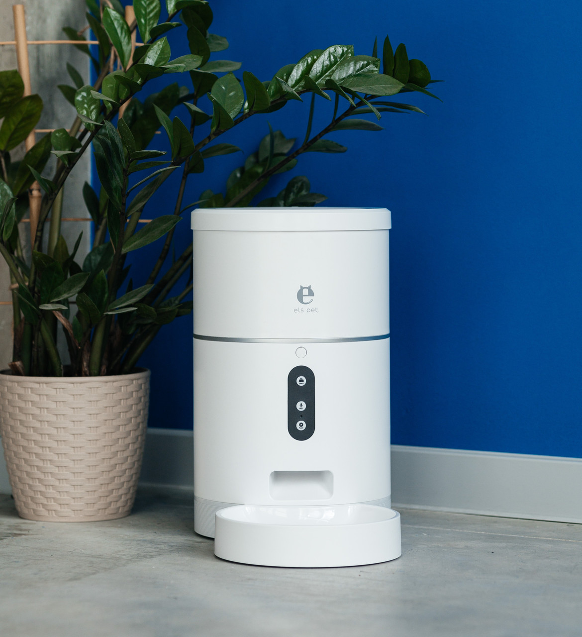 Автоматична кормушка для котів і собак Els Pet 4L, смарт годівниця з WIFI, Білий