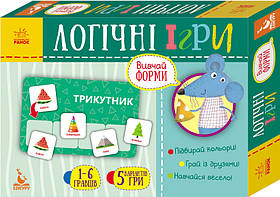Дитячі логічні ігри "Вивчай форми" 918002, 24 картки українською мовою — MegaLavka