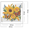 Алмазна мозаїка 30 х 30 см, набір для створення картини за номерами метелики з соняшниками, фото 4