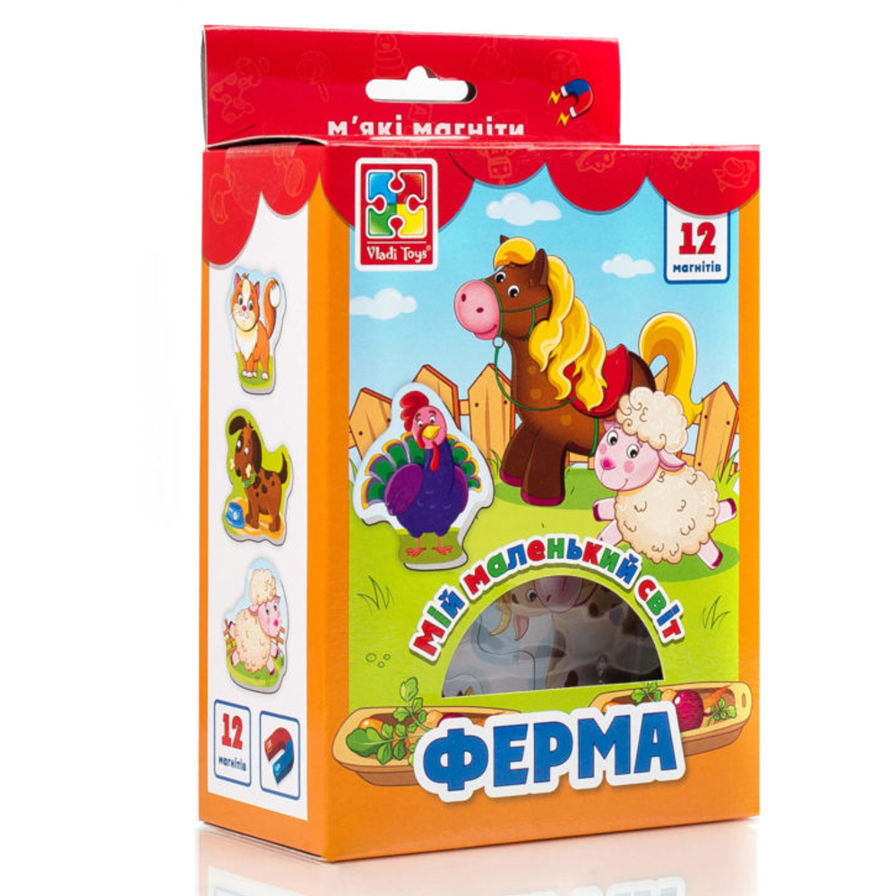Колекція магнітів «Мій маленький світ. Ферма» Vladi Toys (4820195053089)