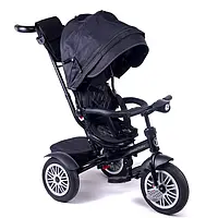 Велосипед трехколёсный детский Baby Trike 6188 Темно-синий | Велосипед-коляска с родительской ручкой