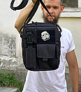 Чоловіча сумка месенджер GREED чорна з водовідштовхувальної тканини МК, фото 2