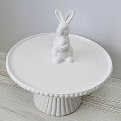 Підставка керамічна для тістечок Кролик d22см