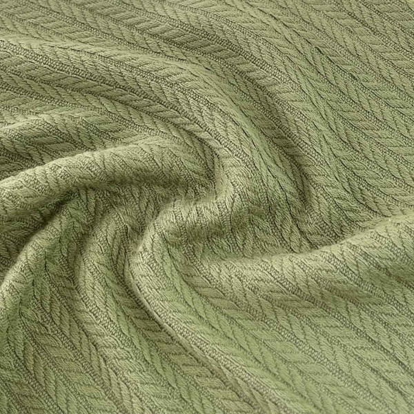 Тканина Полотно Піке Косичка 100% бавовна 240 см оливка, фото 1