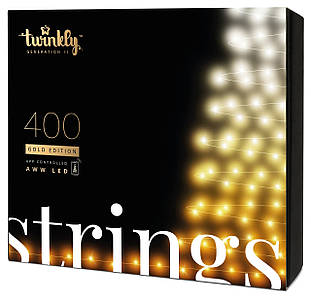 Twinkly Smart LED Гірлянда Twinkly Strings AWW 400, Gen II, IP44, довжина 32м, кабель чорний  Zruchno та Економно