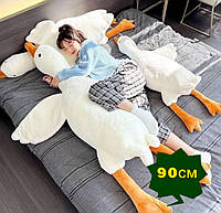 Удобная антиаллергенная подушка высокого качества в виде гуся 90 см ОПТОМ плюшевая игрушка для детей tik