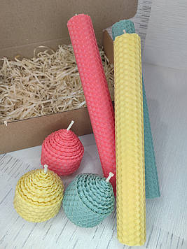 Набір свічок із натуральної вощини до Великодня, великодні свічки