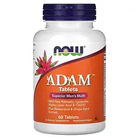 Витамины для мужчин Adam men's Multi, Now Foods,60 капсул