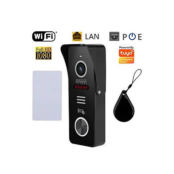 Wi-Fi панель виклику з вбудованим зчитувачем карт MIFARE SEVEN CP-7500 FHD Wi-Fi black